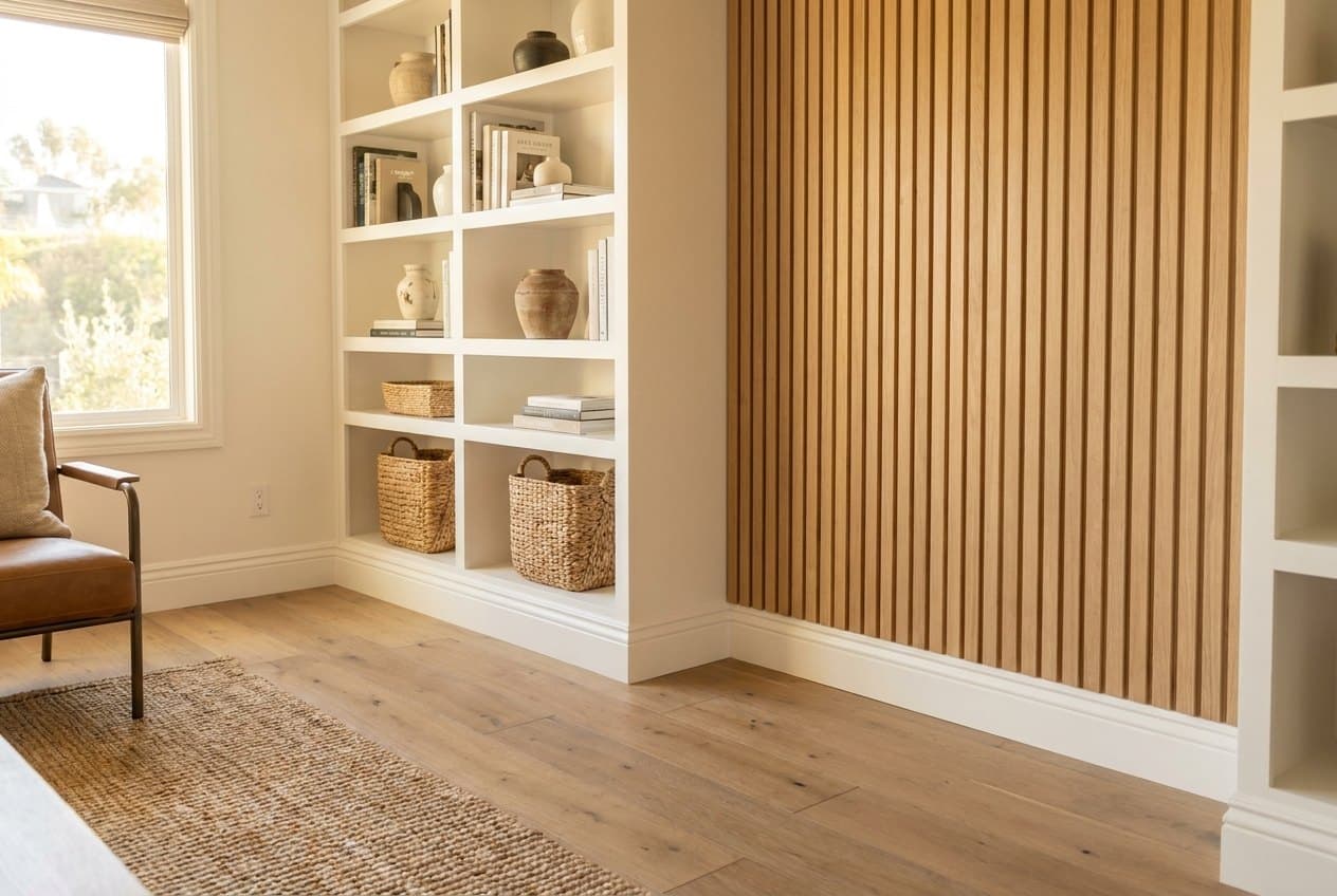 Premium finish carpentry and feature wall work in an Orange County home